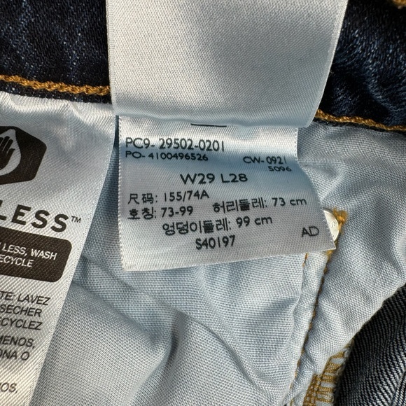 Levis 501 Straight Leg Jeans Size 29X28 Dark Wash Denim Button Fly Distressed - Picture 7 of 16